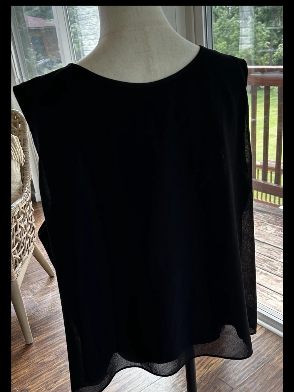 Vintage R&M Richards Black Camisole/ Top with beads size 24W - Picture 3 of 4